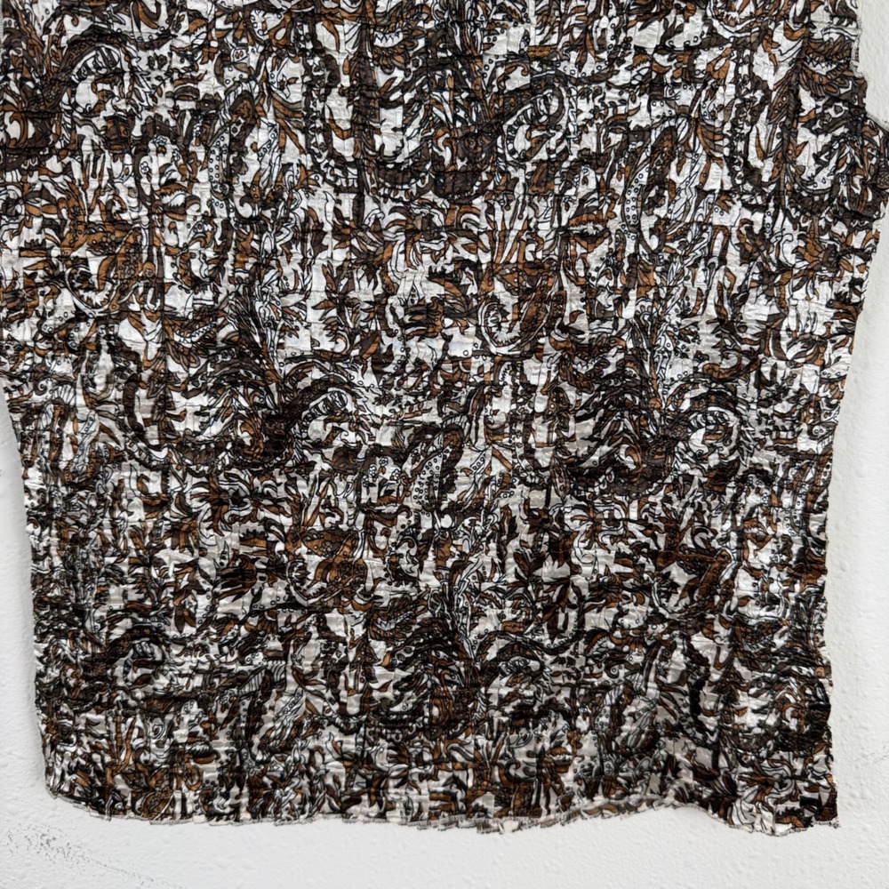 Vintage Y2K Casual Corner Annex Women Top Medium Crinkle Plisse Popcorn 90s - Picture 3 of 6